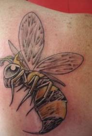 painted bee tattoo pattern on the arm