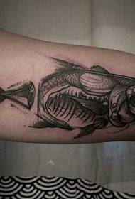 arm fisk bein tatovering mønster