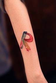 bras personnalisé mot anglais tatouage tatouage