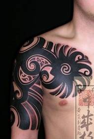 Japanese black half-million totem tattoo