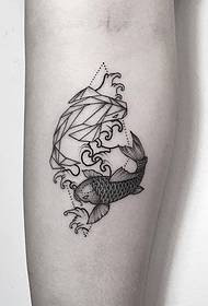 patrón de tatuaje de pez pequeño