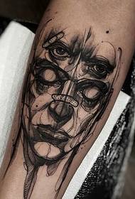 un gruppo di disegni artistici di tatuaggi a pennello inchiostro