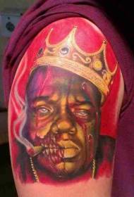 relvad Aafrika zombi kuninga portree tätoveeringu mustril