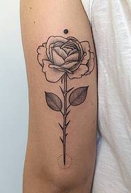 großer arm kleine frische rose prick line tattoo tattoo pattern