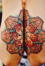 patrón de tatuaje de flor de costura colorida de doble brazo