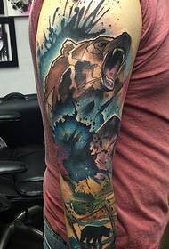 рака голема рака на сите видови на убави обрасци за тетоважа на мечки