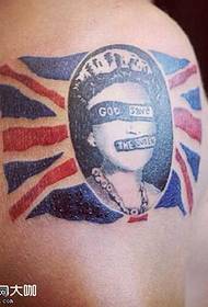 arm Britse karakter tattoo patroon
