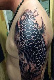 Gwo klasik bèl nwa ak blan kalma modèl tatoo