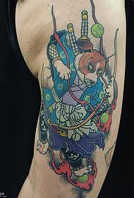 Саги калон рангубори саг Samurai Намунаи Tattoo