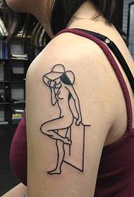 girl arm sexy beauty stick figure tattoo