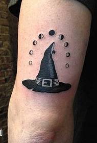 braço bruxa chapéu tatuagem padrão