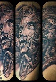 arm statue tattoo pattern