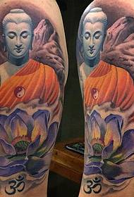 Mchoro wa Tatoo la Big Arm Lotus Buddha