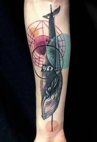 balena de braç nou estil patró de tatuatge pintat