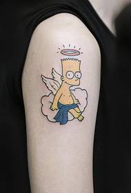 Не е един и същ малък ангел, сладък татуировка на анимационна ръка