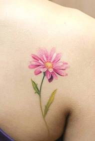 amahlombe amantombazana kunye ne-safflower entsha yomzekelo we tattoo