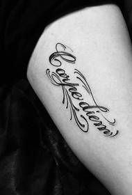 patrón sinxelo de tatuaxe en inglés no interior do brazo