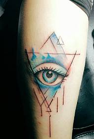 3D-geometrische oogarm tattoo-patroon is zeer realistisch