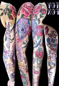 nombreux dessins de tatouage de bras de fleur de style Old School mâle