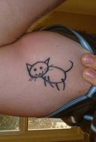 Lig-on sa Cute Yano nga Black Cat Tattoo Pattern