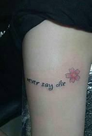 Englisch und kleine Kirschblüten Arm Tattoo Tattoo