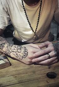 Fashion Boys Double Arms Double Handsome Tattoo Tattoo Tattoo