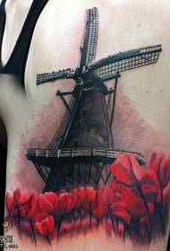 Arm windmolen tattoo patroon