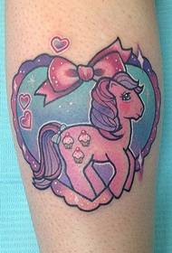 Motif de tatouage de cheval arc-en-ciel couleur fantaisie de Carrick Roll