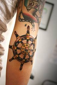 caj npab elegant ancient rhyme waterwheel tattoo Daim duab