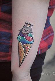 Arm Star fagylalt macska tetoválás minta