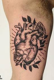 big arm heart tattoo pattern