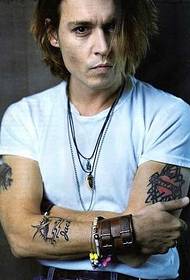 Johnny Depp ringa Pakeha Pakeha me Amerikana totem i te tau 15076-ringa tauira octopus tattoo