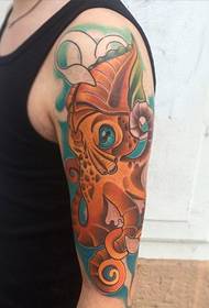 Izvrsni i lijepi morski hobotnički uzorak tetovaža na raznim rukama