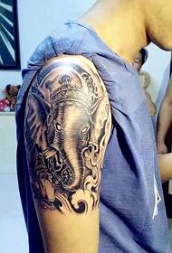 rokava čedna Polna majhnih vzorcev tetovaže boga slona