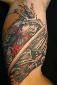 Japanesch Samurai Tattoo Muster op der Innere vum Aarm