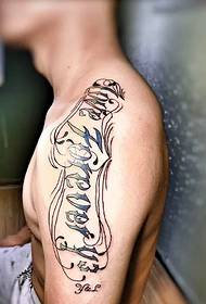 från axeln till armen på kroppen Engelsk tatuering tatuering