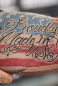 Großer Arm stolz amerikanische Flagge Buchstaben Tattoo Muster