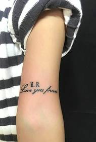 hlub koj mus ib txhis npab Hmong Askiv kev sib hlub tattoo