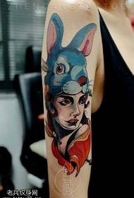 arm rabbit female tattoo pattern