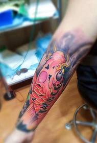 prachtig tattoo-patroon met rode inktvis