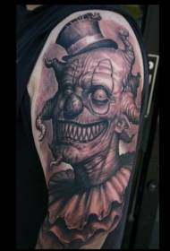 Kubwa ya kutisha ya monster Clown tattoo kwenye mkono