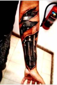 black mechanical luha tattoo tattoo sa braso