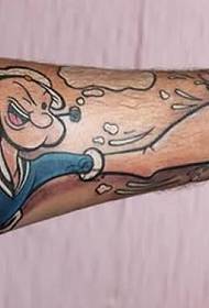 braso cute na larawan ng Popeye wave tattoo