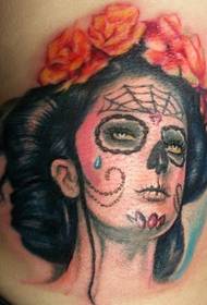 immagine del tatuaggio antica bellezza faccia di fiore