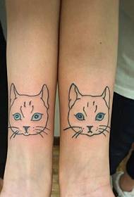 рука милий милий пара кошеня татуювання візерунок