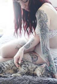arm fashion girl tattoo pattern