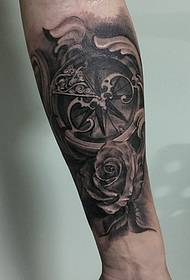 männliche Kompass Tattoo Muster