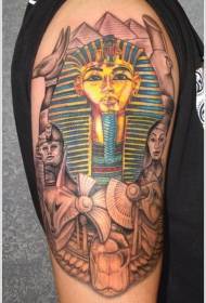 patrwm tatŵ pharaoh Aifft lliw ar y fraich