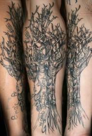 awesome red mutant tree tattoo pattern