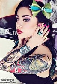 modello di tatuaggio viso verde braccio